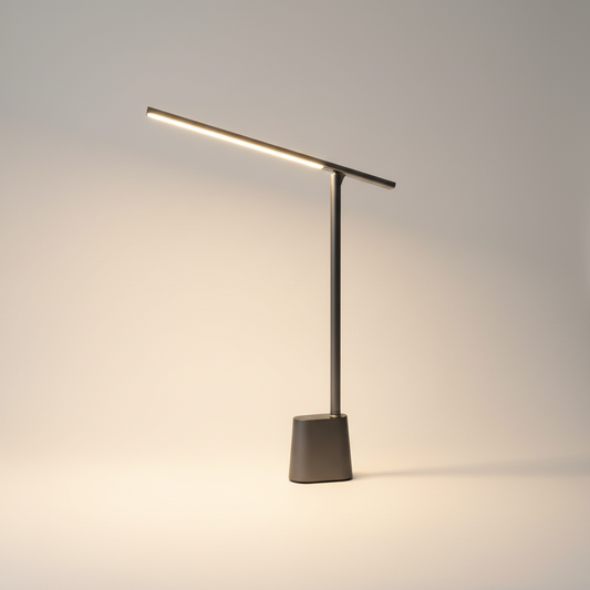Lampka Biurkowa LED Nowoczesna – Metalowa Szara do Biura i Sypialni