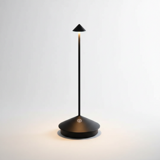 Lampa Stołowa Bezprzewodowa ClarityGlow LED – Aluminium Dąb do Salonu