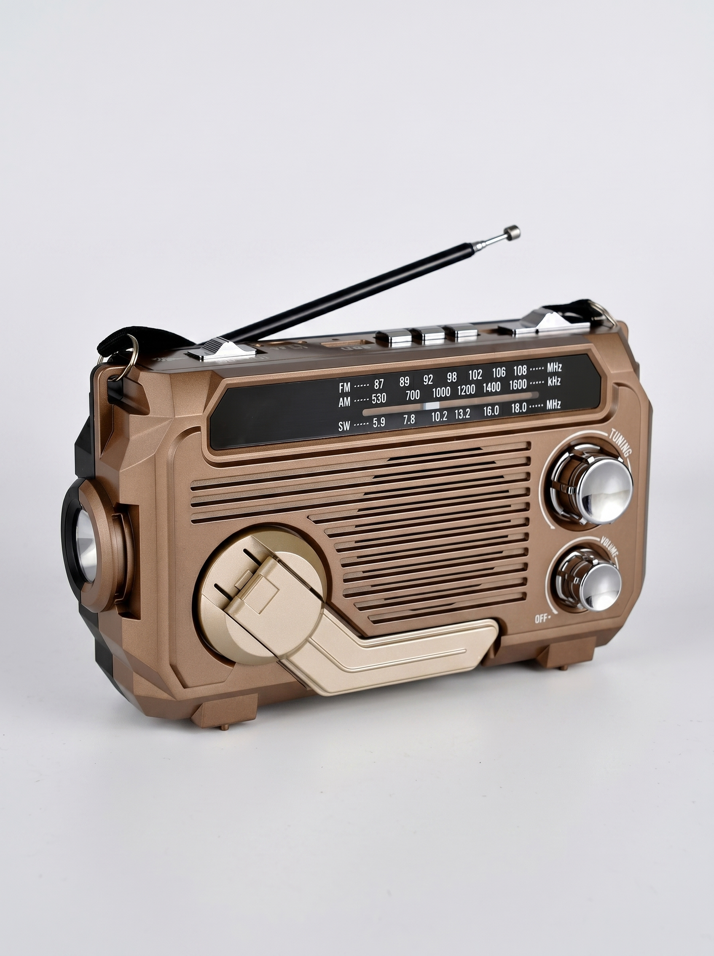 Radio ręczne awaryjne - korbka latarka wodoodporne
