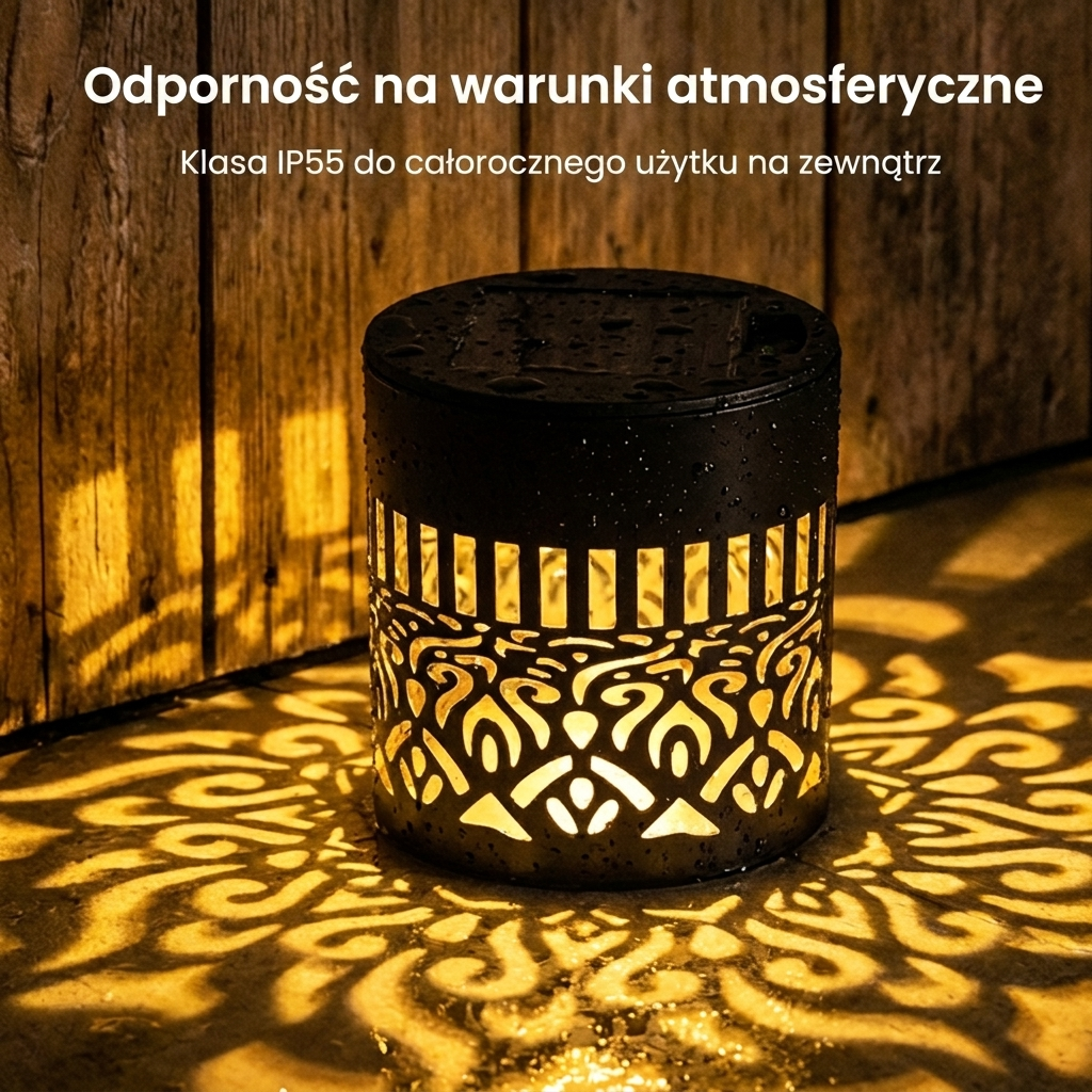 Lampa solarna mandala - odporność na warunki atmosferyczne