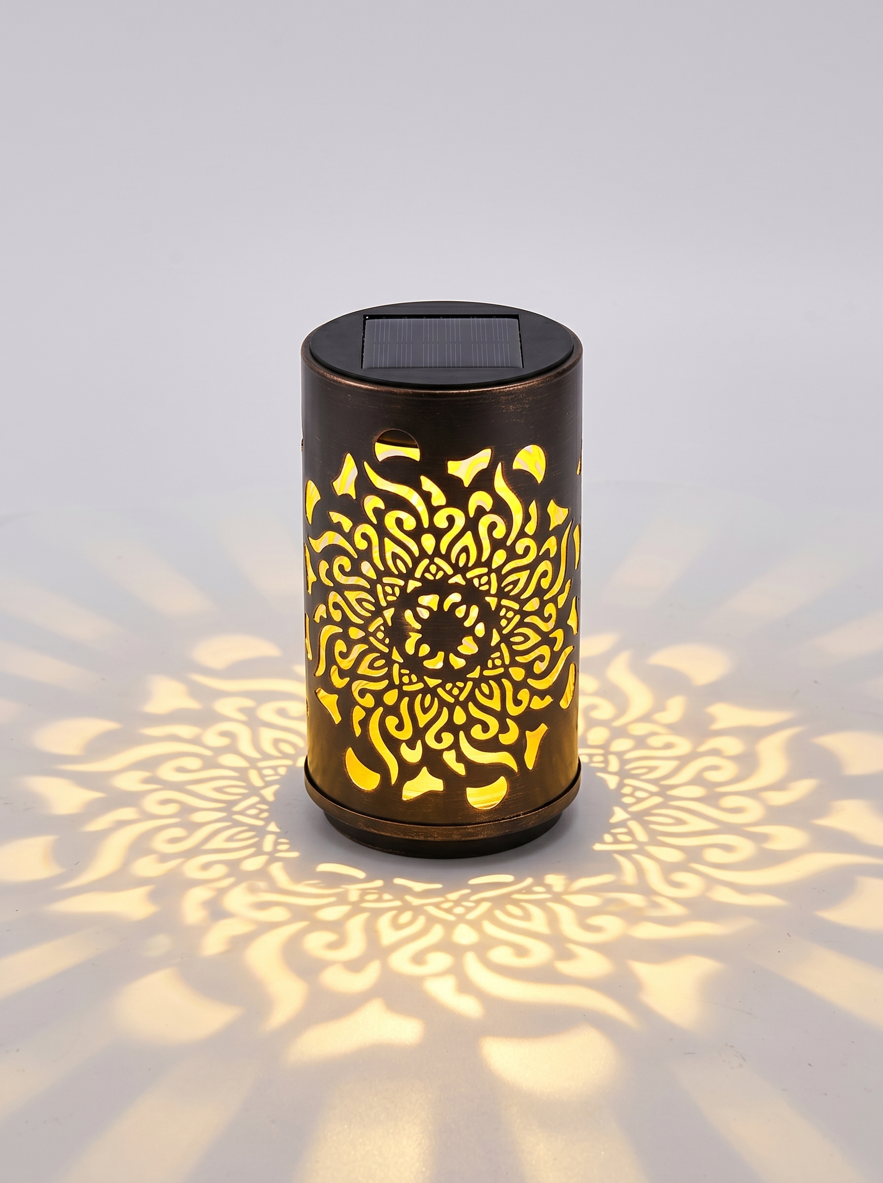 Lampa solarna mandala - ogrodowa LED wodoodporna w stylu vintage