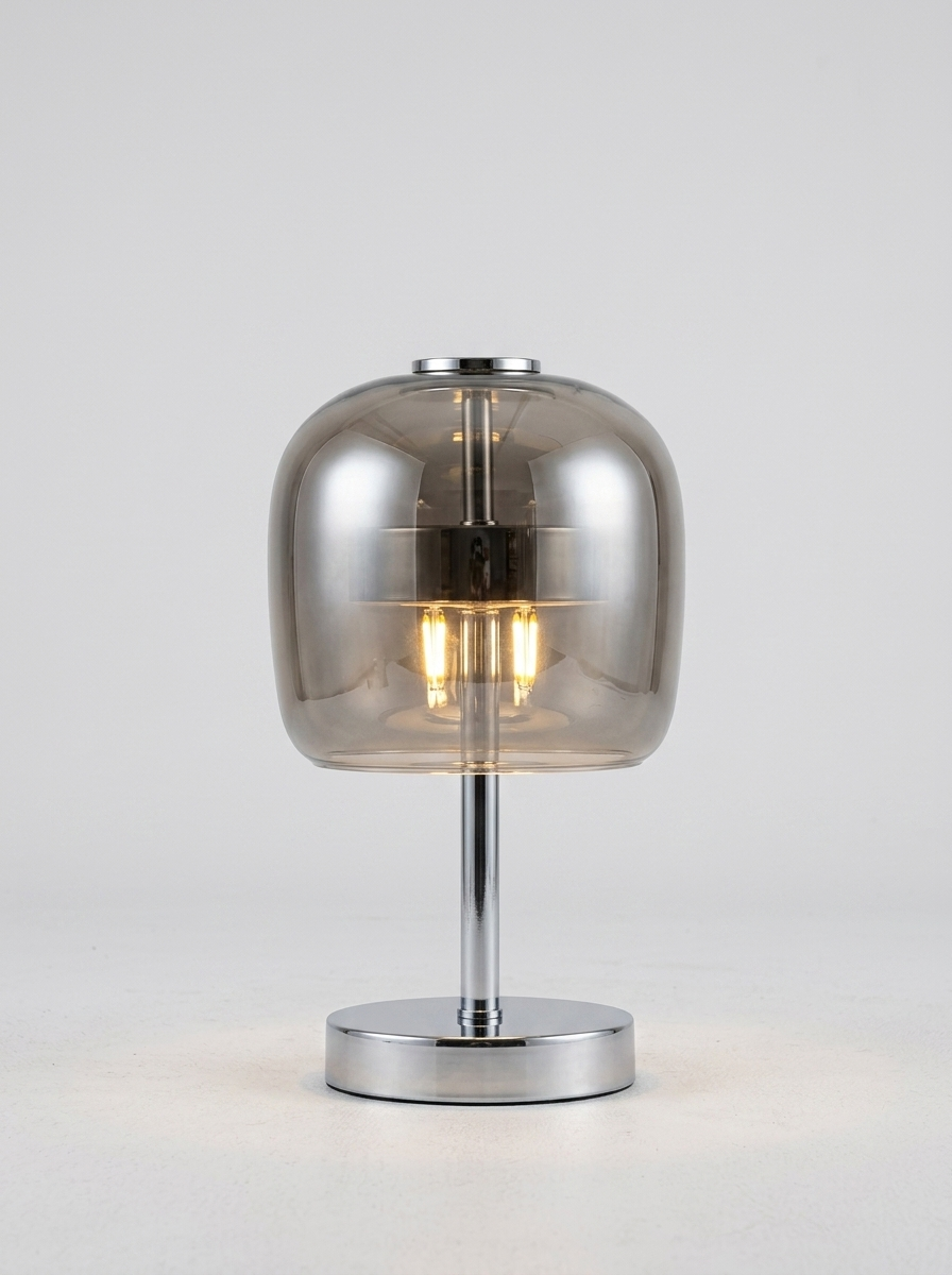 Lampa stołowa kulista - szklana LED trzy barwy minimalistyczna
