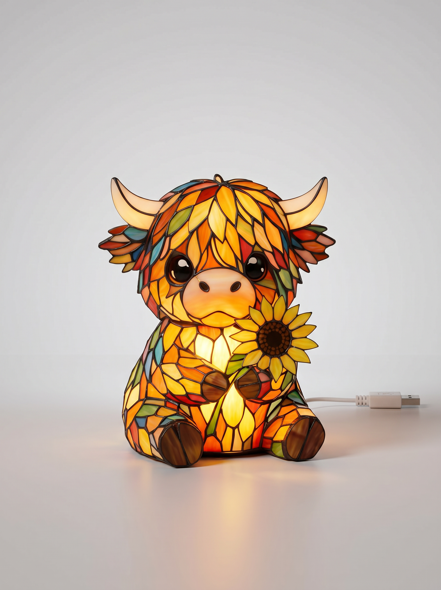Lampka Nocna LED Highland Cow – Uroczy Blask Do Sypialni I Pokoju Dziecięcego
