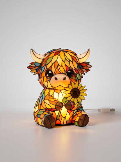 Lampka Nocna LED Highland Cow – Uroczy Blask Do Sypialni I Pokoju Dziecięcego