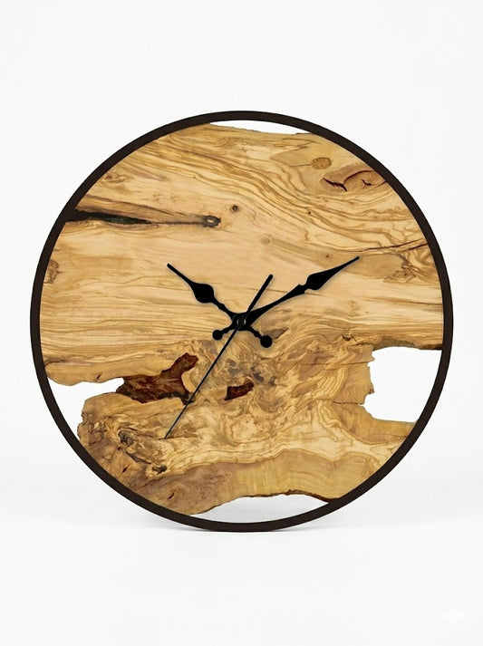 Zegar artystyczny - drewno z żywicą epoksydową