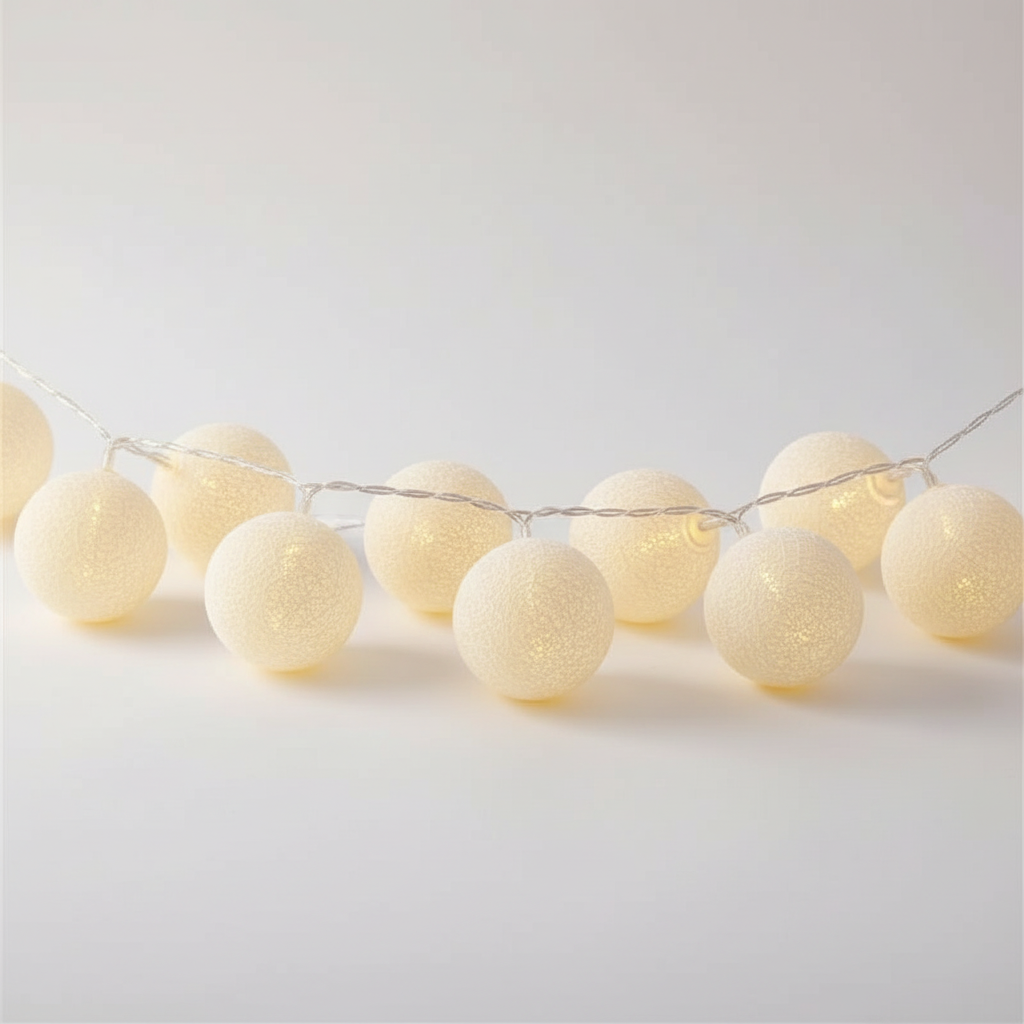 Girlanda świetlna - LED kule bawełniane dekoracyjne