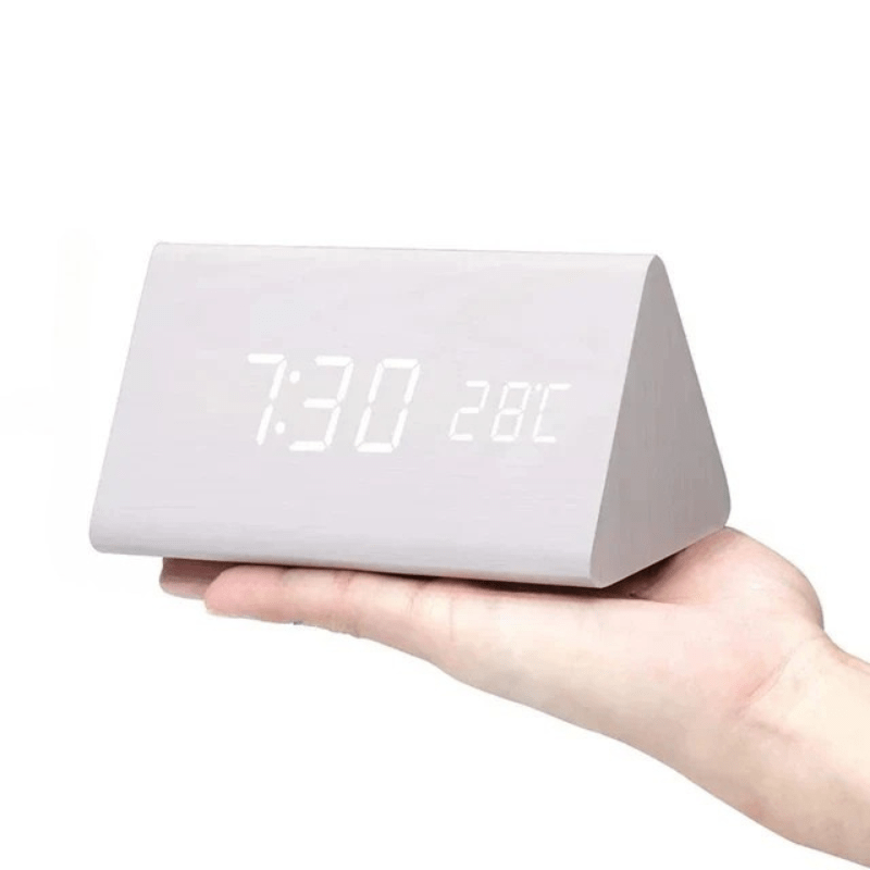 <strong>Woodsense Drewniany Zegar LED</strong> – <strong>Nowoczesny Design z Sterowaniem Głosowym</strong> 12
