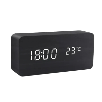 <strong>Woodsense Drewniany Zegar LED</strong> – <strong>Nowoczesny Design z Sterowaniem Głosowym</strong> 8
